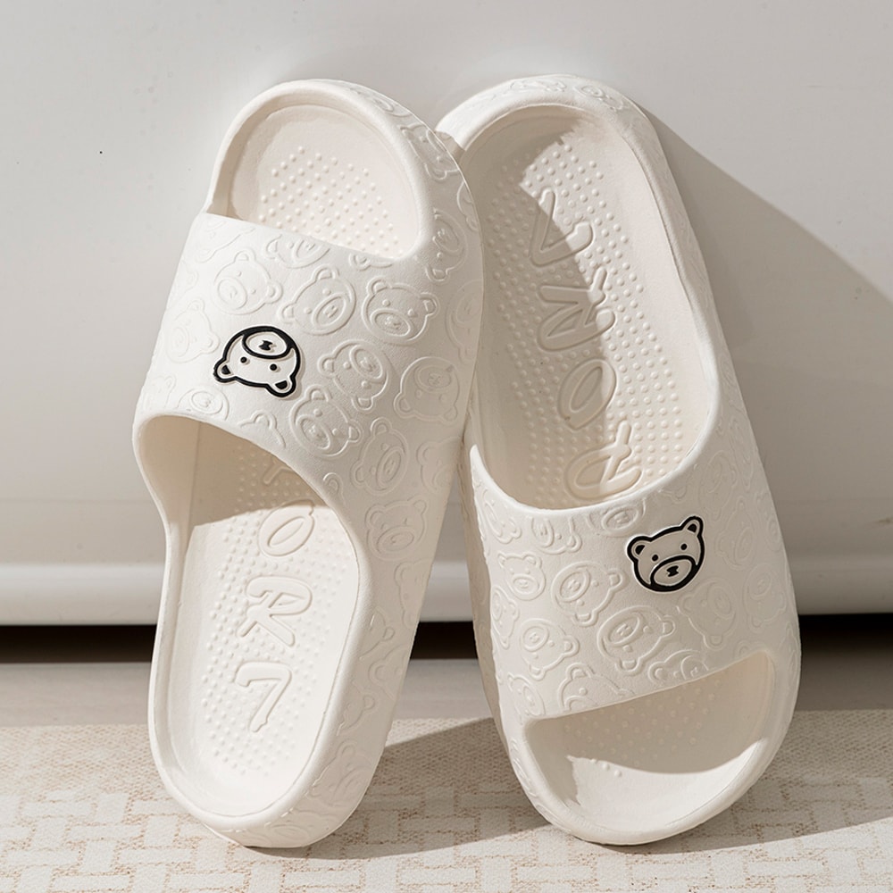 Soft Cartoon Sandals Printting Cute Bear Women Slippers Antislip Bathroom Shoes 8