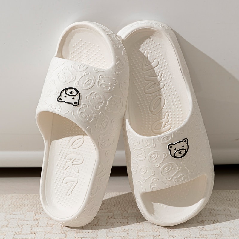 Soft Cartoon Sandals Printting Cute Bear Women Slippers Antislip Bathroom Shoes 8