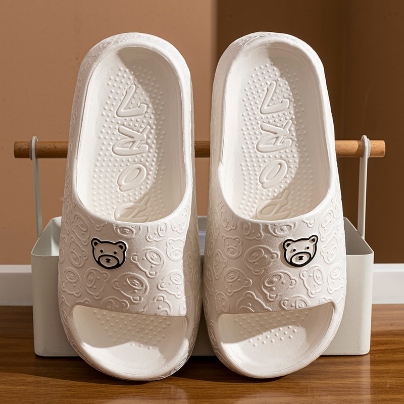 Soft Cartoon Sandals Printting Cute Bear Women Slippers Antislip Bathroom Shoes 3