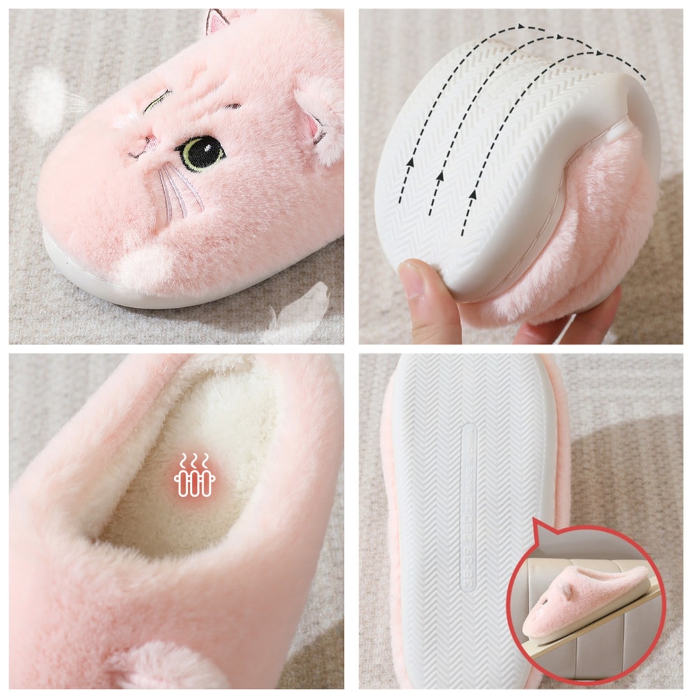 Furry Funny Flat Flip Flop Winter Warm Slipper Women House Lazy Female Thermal Home Shoe 9