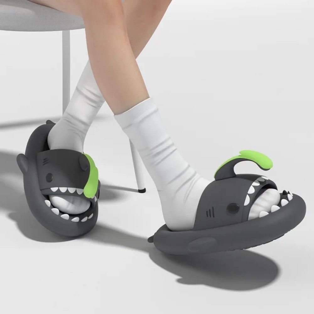 Men Luminous Christmas Shark Slippers Pirate Milk Cow Sandals Nonslip EVA Flip Flops Adult Bathroom 4