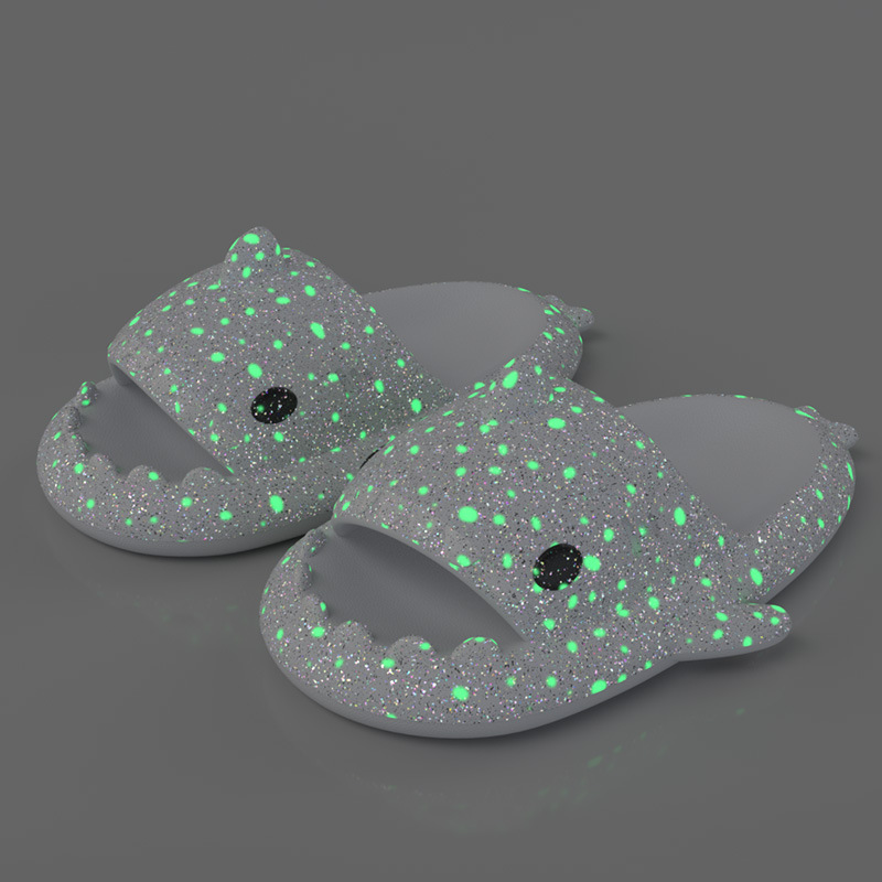 Men Luminous Christmas Shark Slippers Pirate Milk Cow Sandals Nonslip EVA Flip Flops Adult Bathroom 7