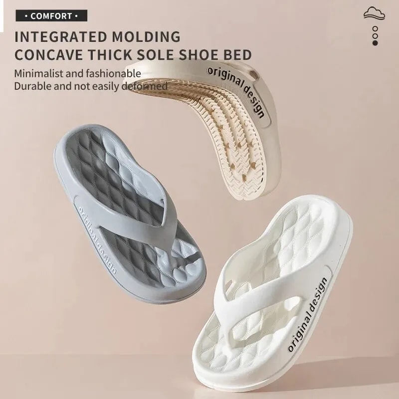 Women's Non-slip Platform Slippers, Solid Color Indoor Flip Flops, Stylish Women's Footwear for Relaxation