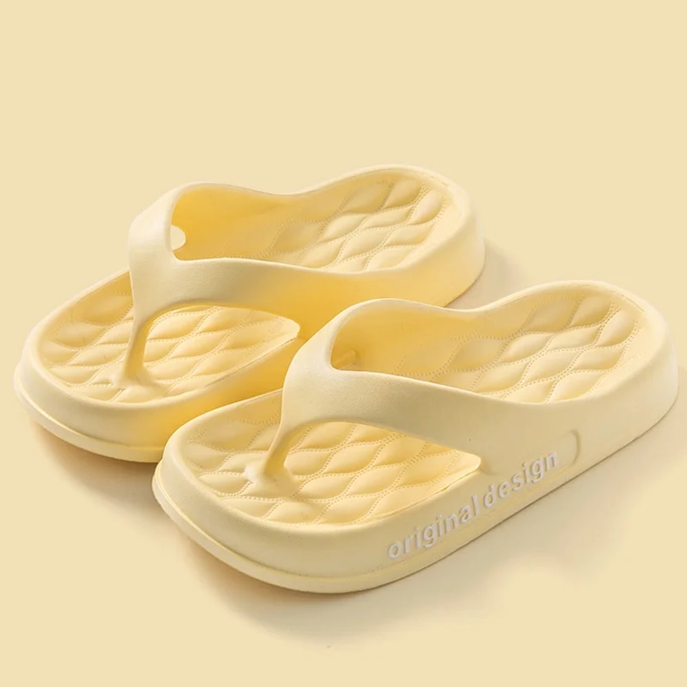 Women's Non-slip Platform Slippers, Solid Color Indoor Flip Flops, Stylish Women's Footwear for Relaxation