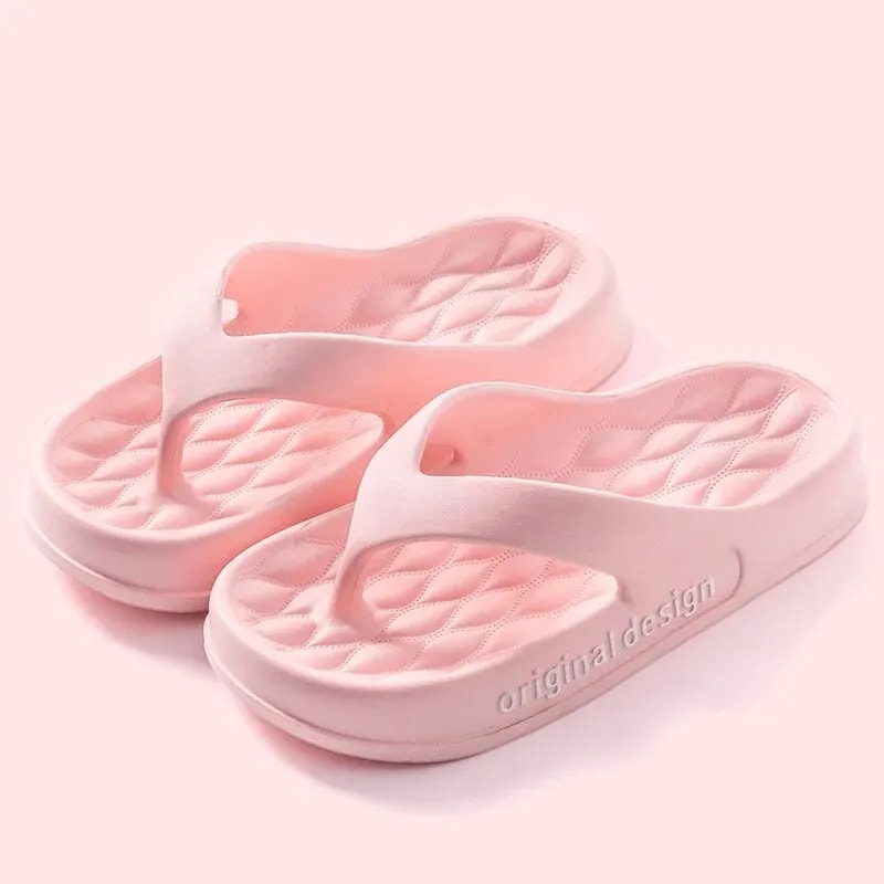 Women's Non-slip Platform Slippers, Solid Color Indoor Flip Flops, Stylish Women's Footwear for Relaxation