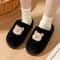 Cute Bear Cotton Slippers For Women Nonslip Slides Plush Warm Winter Indoor Sandals Home Flip Flops 4