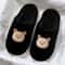 Cute Bear Cotton Slippers For Women Nonslip Slides Plush Warm Winter Indoor Sandals Home Flip Flops 5