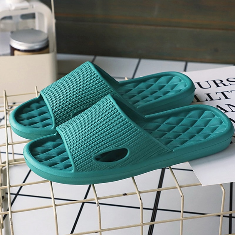 Summer Indoor Skid Proof Soft Home Slippers Couple Bathroom Slippers Sandals Men Women Flip Flops F 2