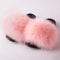 Luxury Fox Fur Slides For Women Designer Sandals Summer Furry Slippers Flip Flops Shoes Plus Size S