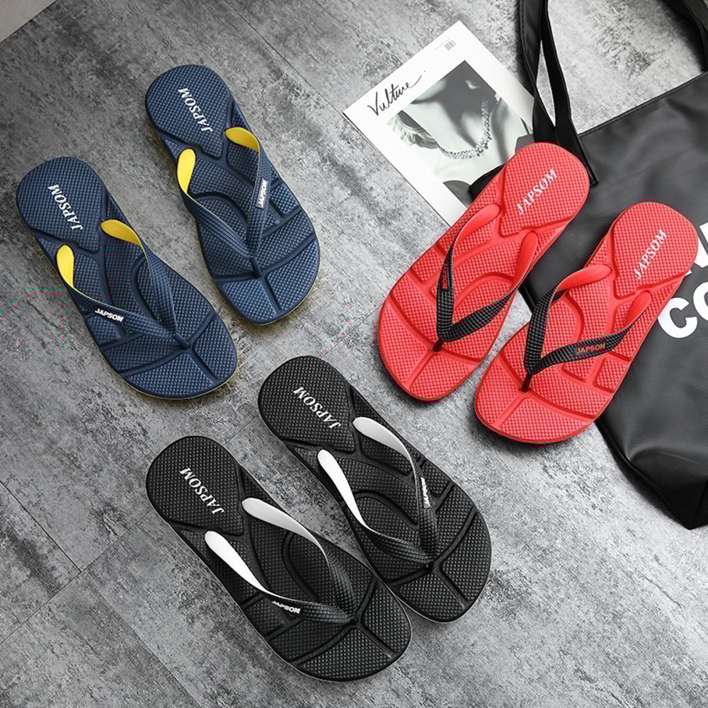 NonSlip Flat Bathroom Slippers For Men Summer Hot Selling Blue FlipFlops Plus Comfort Massage Mens 7
