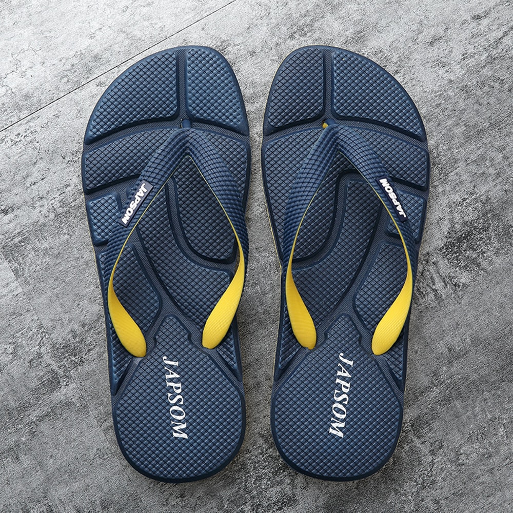 NonSlip Flat Bathroom Slippers For Men Summer Hot Selling Blue FlipFlops Plus Comfort Massage Mens 1