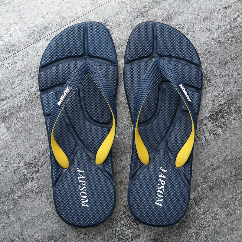 NonSlip Flat Bathroom Slippers For Men Summer Hot Selling Blue FlipFlops Plus Comfort Massage Mens 1