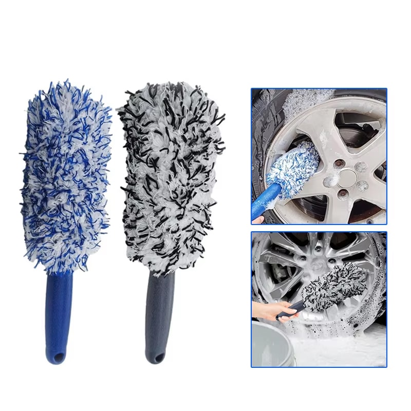Portable Plush Car Wheel Hub Brush Car Wheel Tire Rim Cleaning Tool Dust Removal Detailing Care For 0