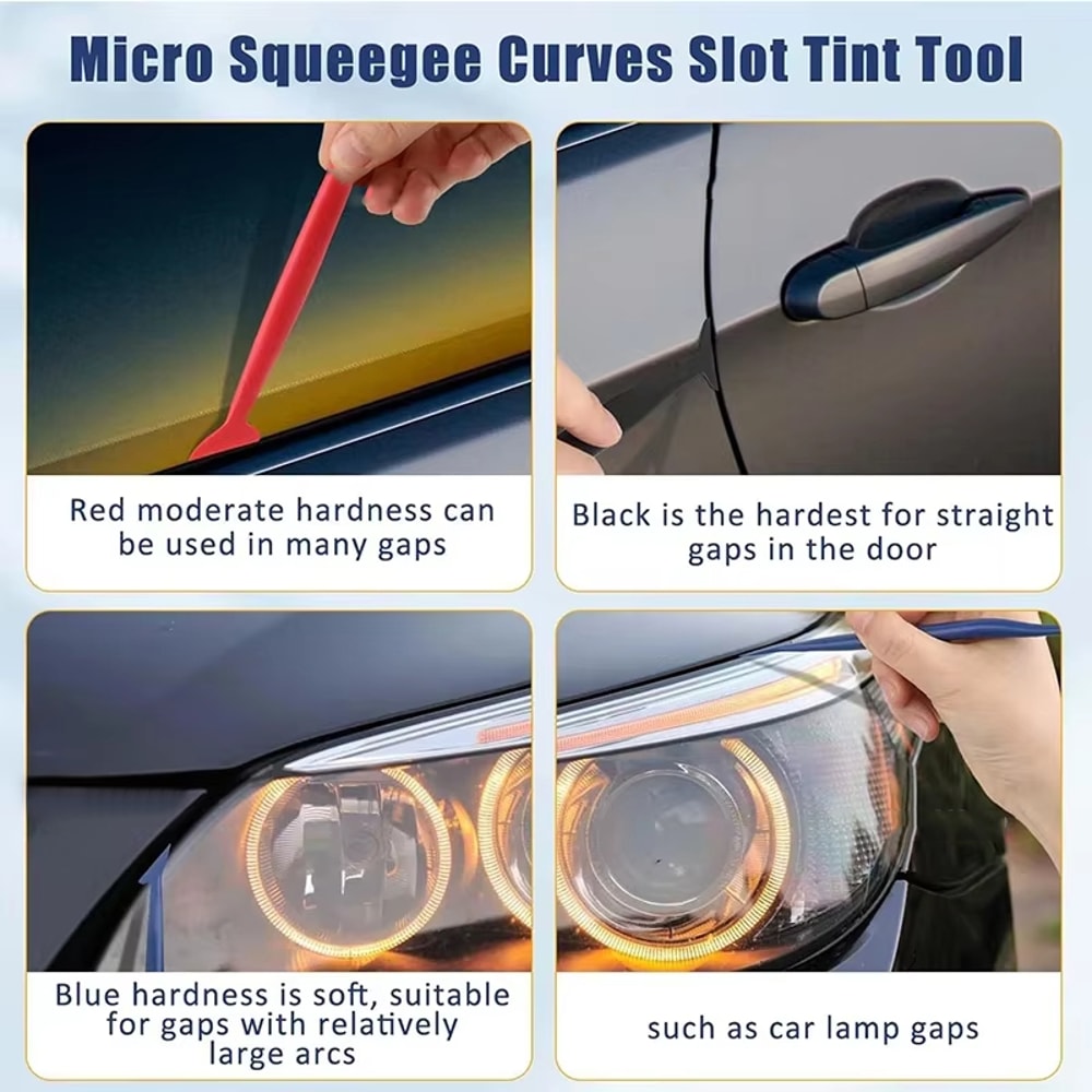 Car Stickers Wrap Vinyl Tools Car Micro Squeegee Curves Slot Tint Tool Set Auto Wrapping Film Insta