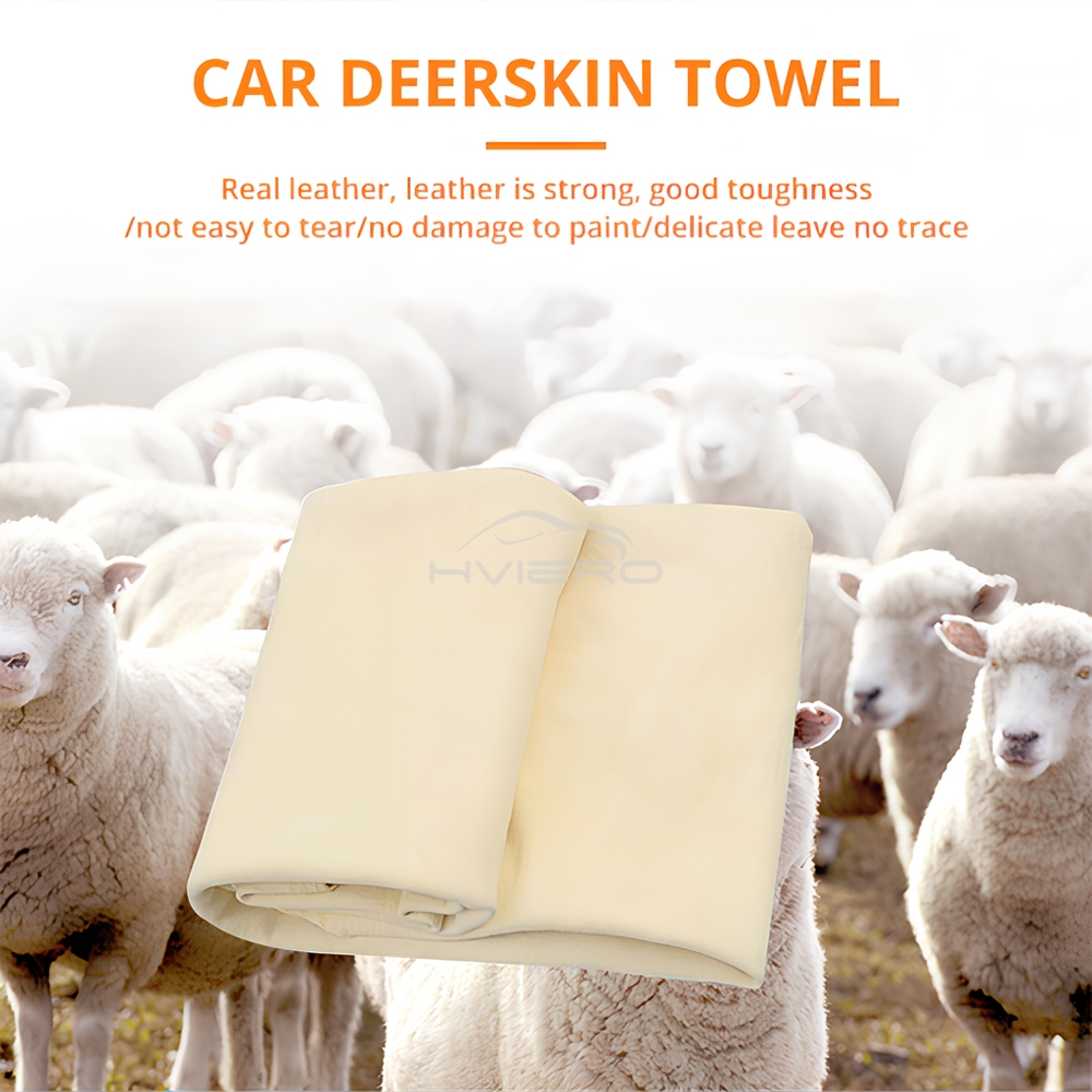 Genuine Leather Chamois Free Shape Cleaning Cloth For Car Auto Home Care Motorcycle Natural Drying 3