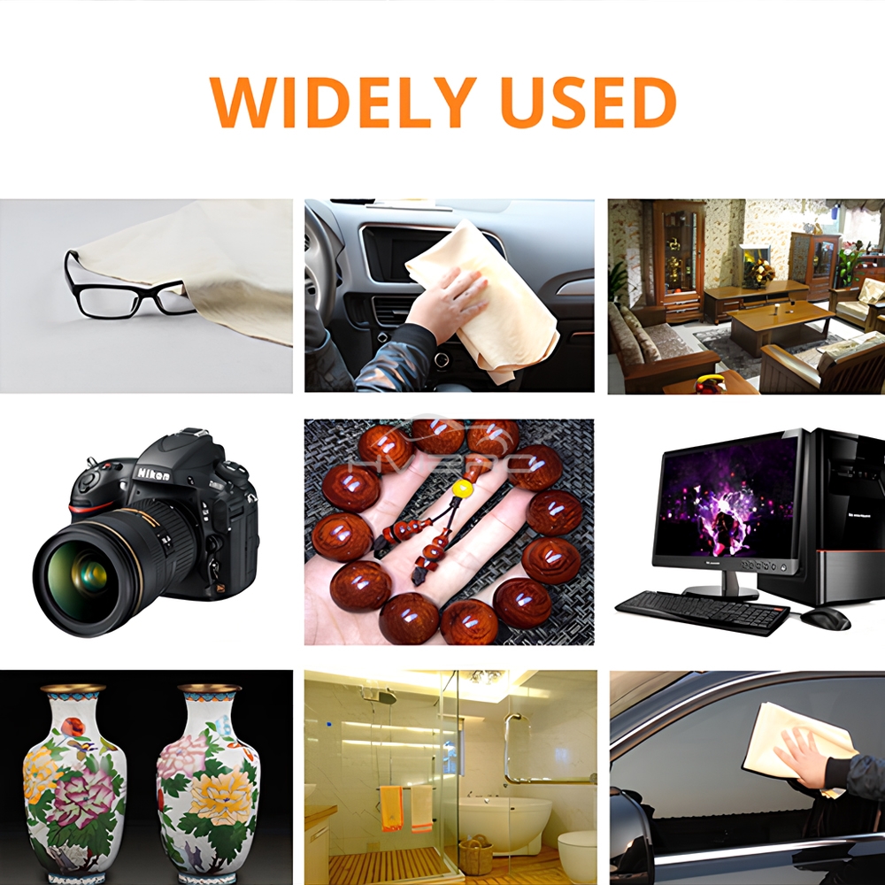 Genuine Leather Chamois Free Shape Cleaning Cloth For Car Auto Home Care Motorcycle Natural Drying 4