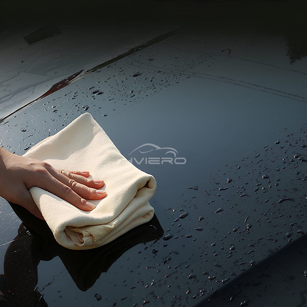 Genuine Leather Chamois Free Shape Cleaning Cloth For Car Auto Home Care Motorcycle Natural Drying 0