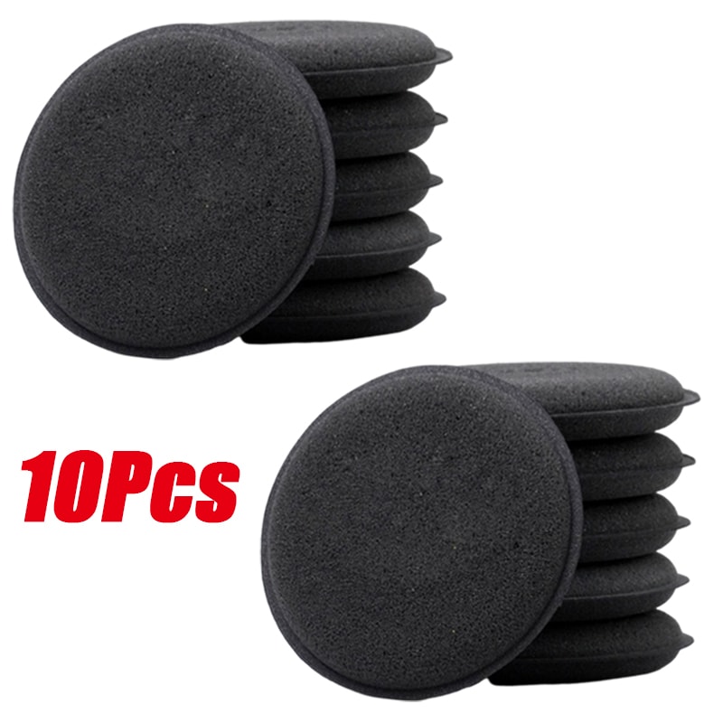 High Density 10Pcs Wax Foam Sponge Pads Round Car Waxing And Polishing Applicator Auto Detail Clean 2