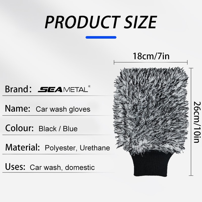 DoubleSide Absorbent Microfiber Car Wash Brush Plastic Handle Cleaning Gloves Wheel Brush For Car W