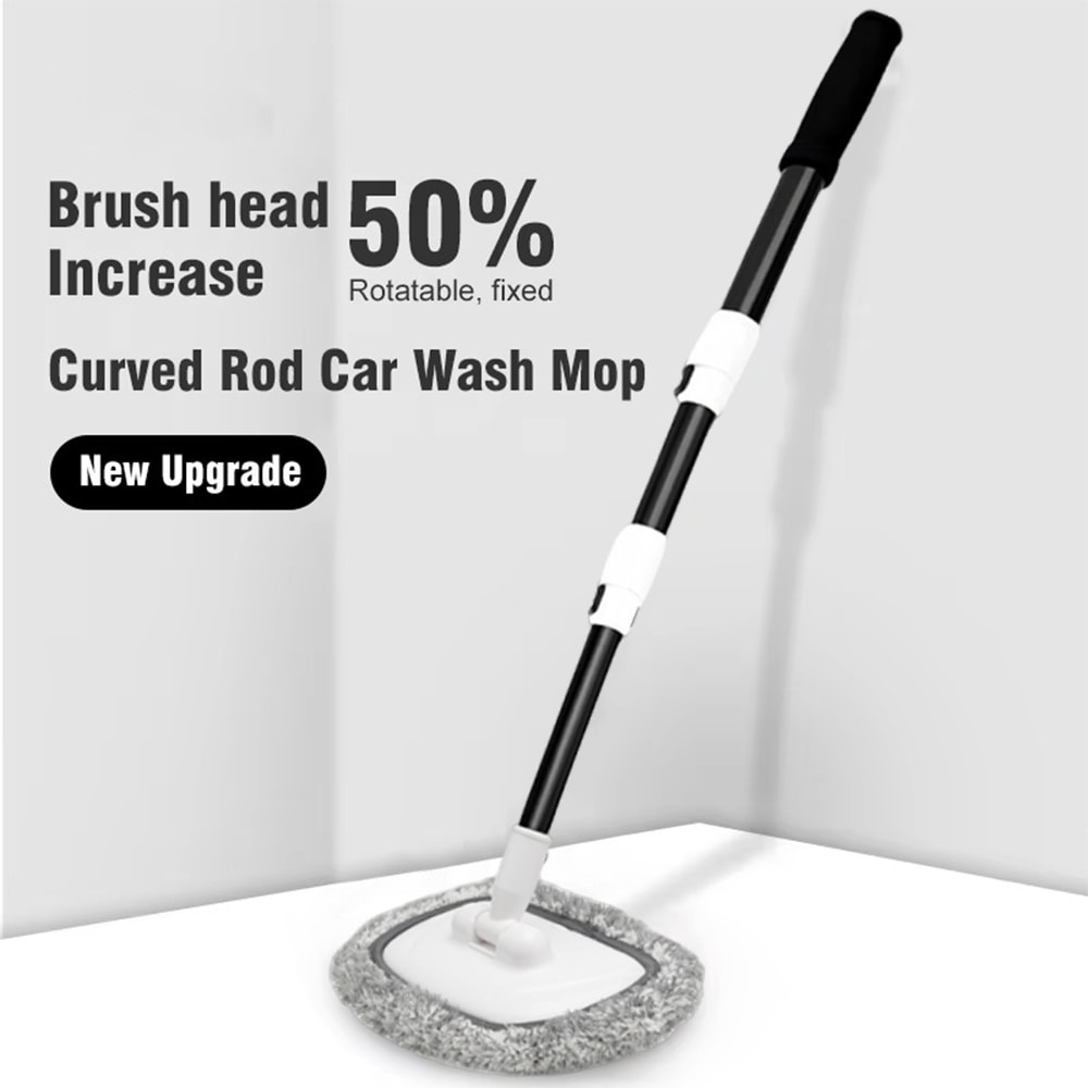 Bend Car Cleaning Brush Car Wash Brush 3Section Broom Telescoping Long Handle Cleaning Mop 1