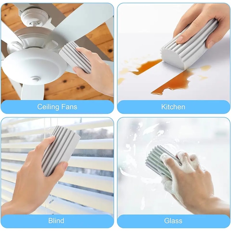 Reusable Dusters for Cleaning Blinds, Car Magical Dust Cleaning Sponge, Baseboard Cleaner Duster Sponge Tool