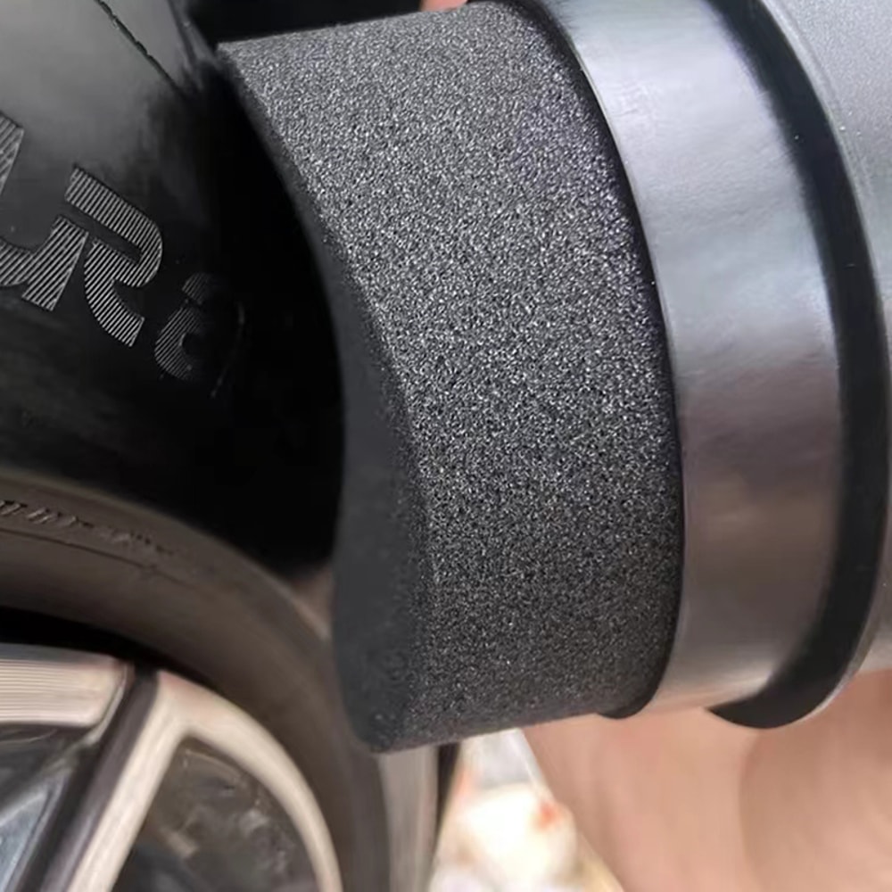 Car Wheel Polishing Waxing Sponge Brush With Cover Tire Contour Dressing Applicator Pads Curved Tir