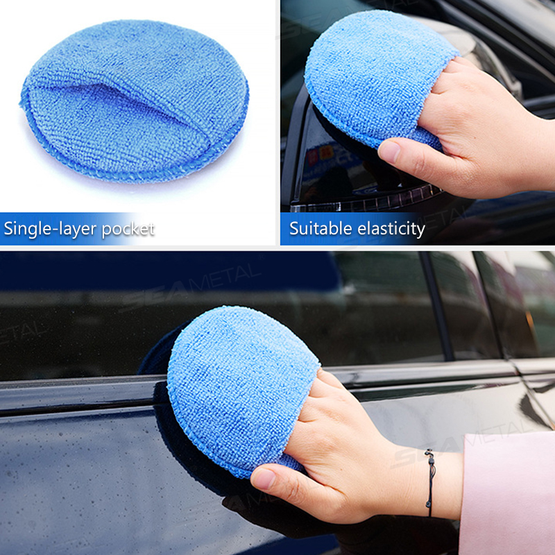 Car Care Waxing Polish Sponges Soft Microfiber Round Pocket Foam Sponges Car Detailing Applicator P 1