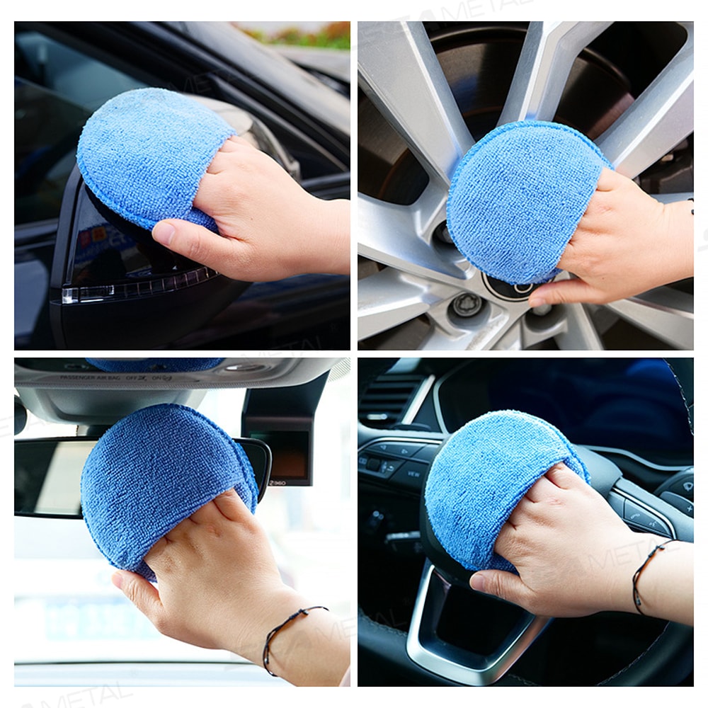 Car Care Waxing Polish Sponges Soft Microfiber Round Pocket Foam Sponges Car Detailing Applicator P 4