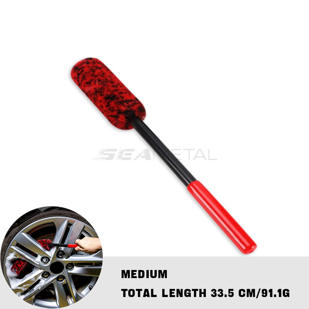 Plush Car Rim Tire Wash Brushes Car Wheel Detailing Cleaning Brush Long Handle Bendable Auto Wheel 6