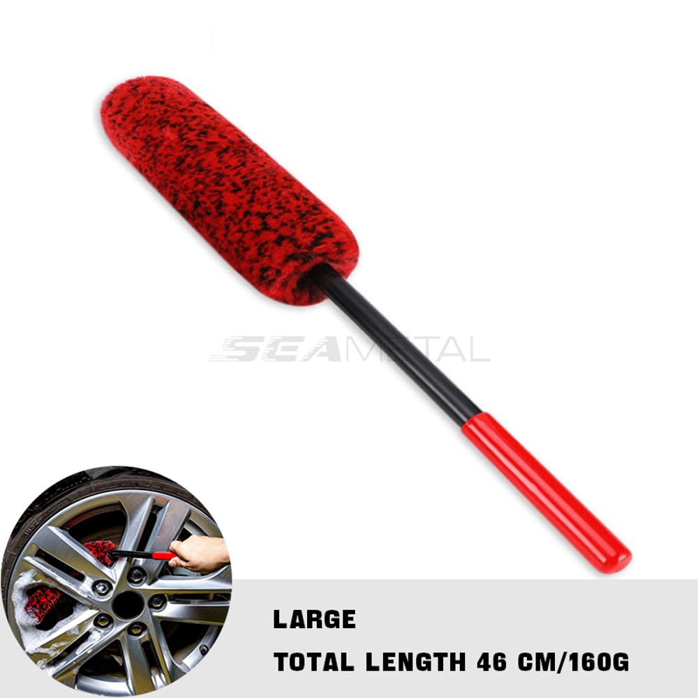 Plush Car Rim Tire Wash Brushes Car Wheel Detailing Cleaning Brush Long Handle Bendable Auto Wheel 7