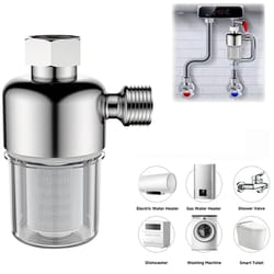 spin down sediment filter, stainless steel reusable water filter for water heater, dishwasher, washing machine