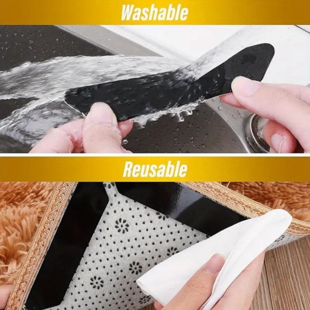 Reusable Carpet Nonslip Stickers Washable Antislip Mat Anti Curling Rug Pads Corner Clip Fixed Grip 0