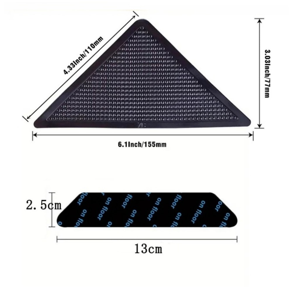 Reusable Carpet Nonslip Stickers Washable Antislip Mat Anti Curling Rug Pads Corner Clip Fixed Grip 3
