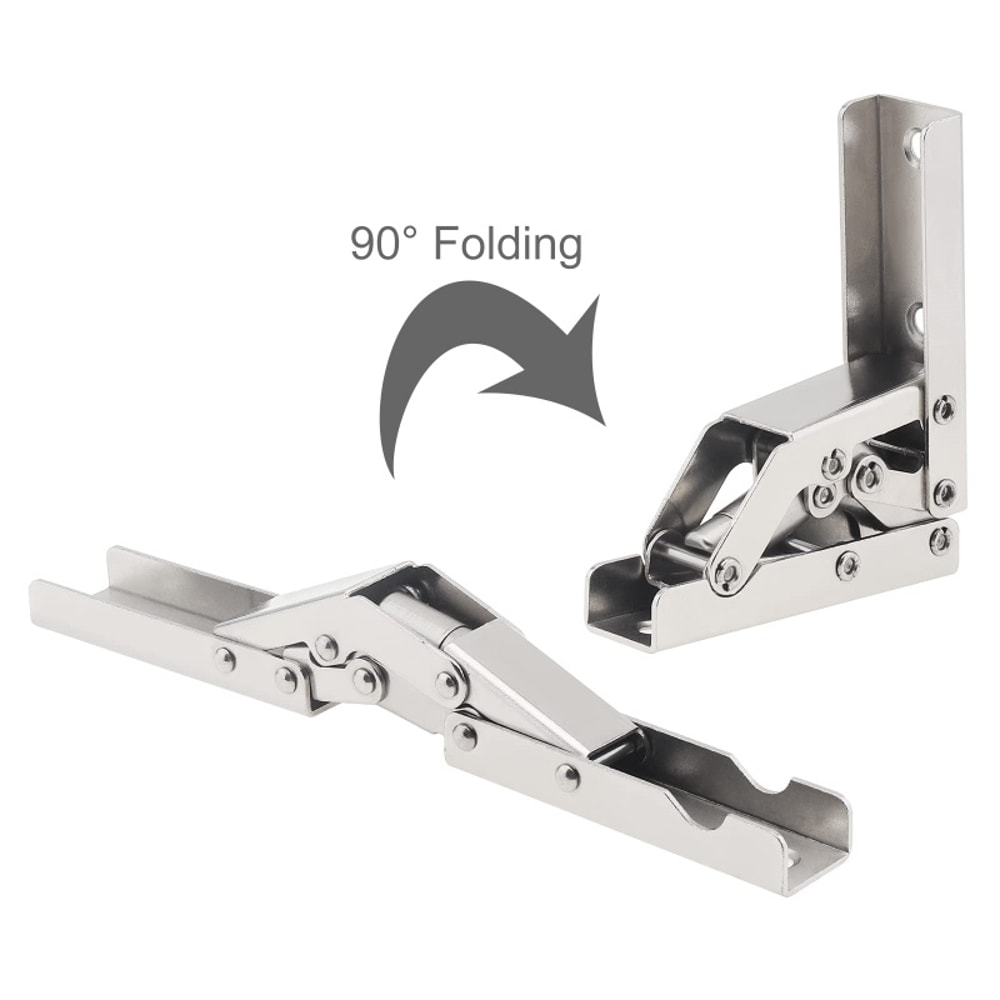Folding Door/Shelf Hinge Hidden Bracket, Flat Sprung Folding Hinges, Table Holder Furniture Parts