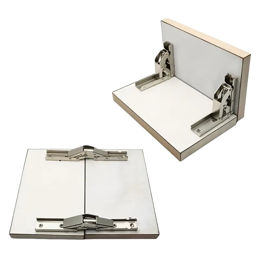 Folding Door/Shelf Hinge Hidden Bracket, Flat Sprung Folding Hinges, Table Holder Furniture Parts