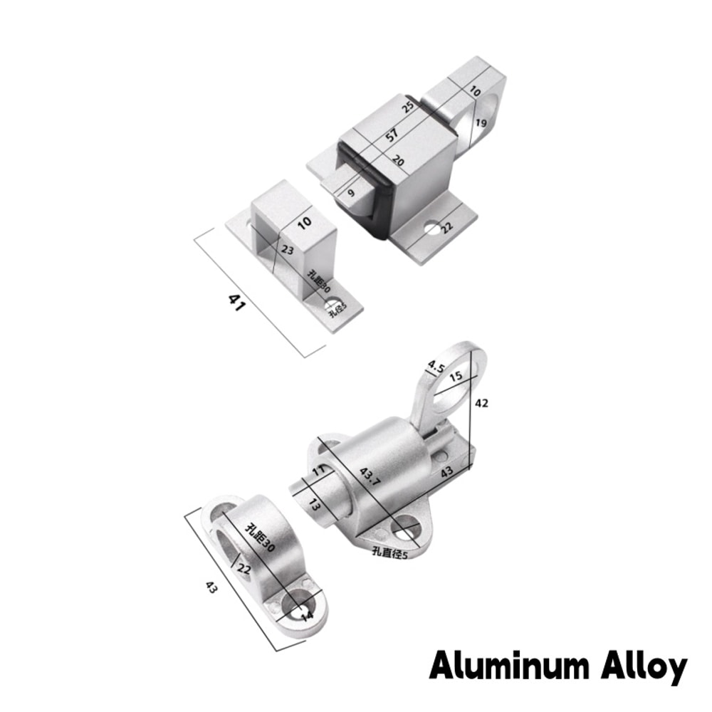 SelfClosing Barrel Bolt Automatic Aluminum Alloy Spring Latch Door Window Slide Latch Lock 2