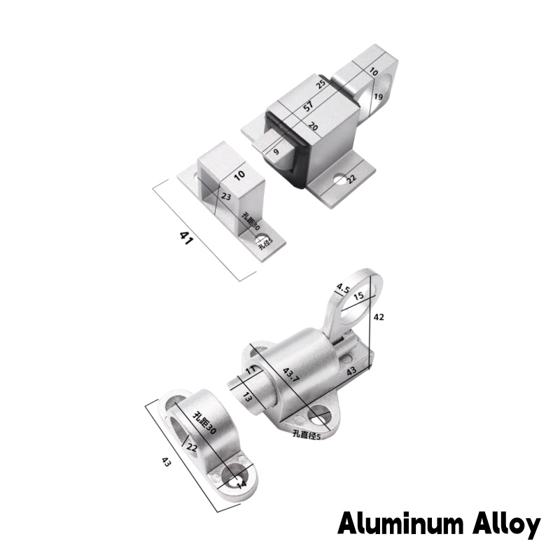 SelfClosing Barrel Bolt Automatic Aluminum Alloy Spring Latch Door Window Slide Latch Lock 2