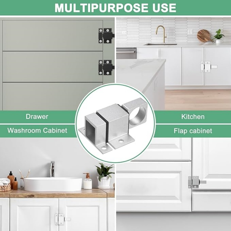 SelfClosing Barrel Bolt Automatic Aluminum Alloy Spring Latch Door Window Slide Latch Lock 3