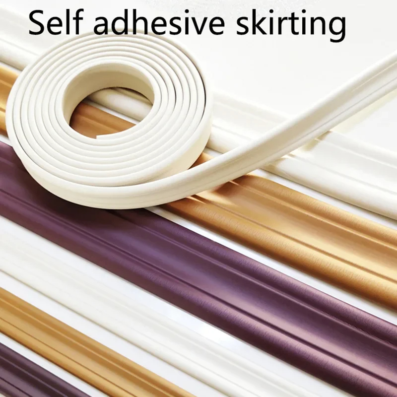 SelfAdhesive Wall Trim Soft NBR Skirting Decor Strip Tile Edge Backsplash Anticollision Molding Lin
