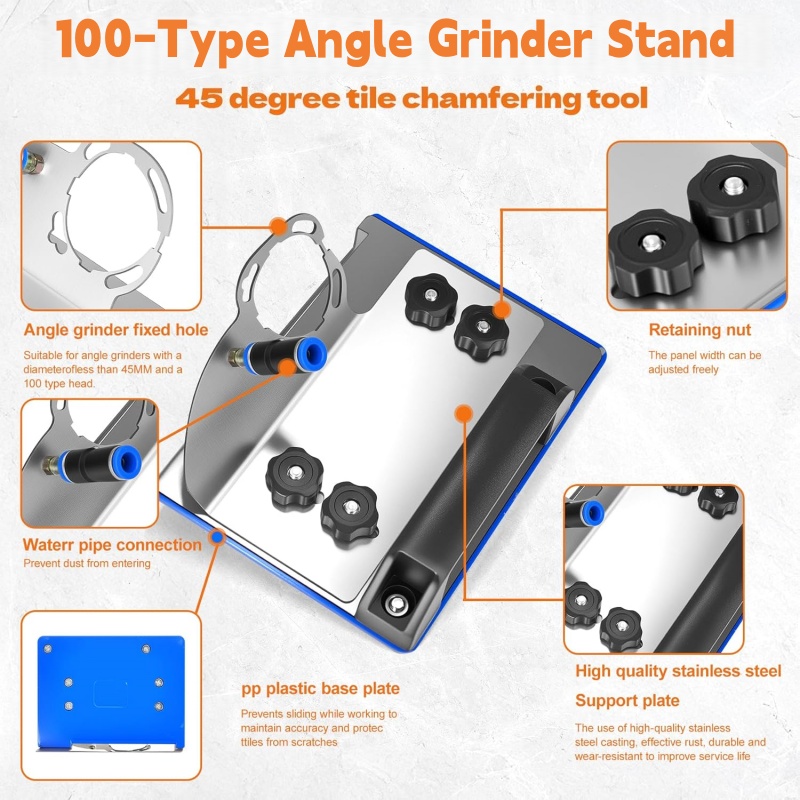 Stainless Steel Angle Grinder Stand for Tile, Chamfer Cutting, Ceramic Beveler, Grinding Fixed Holder
