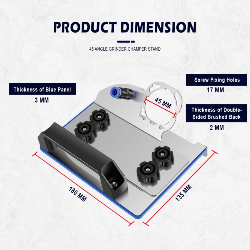 Stainless Steel Angle Grinder Stand for Tile, Chamfer Cutting, Ceramic Beveler, Grinding Fixed Holder