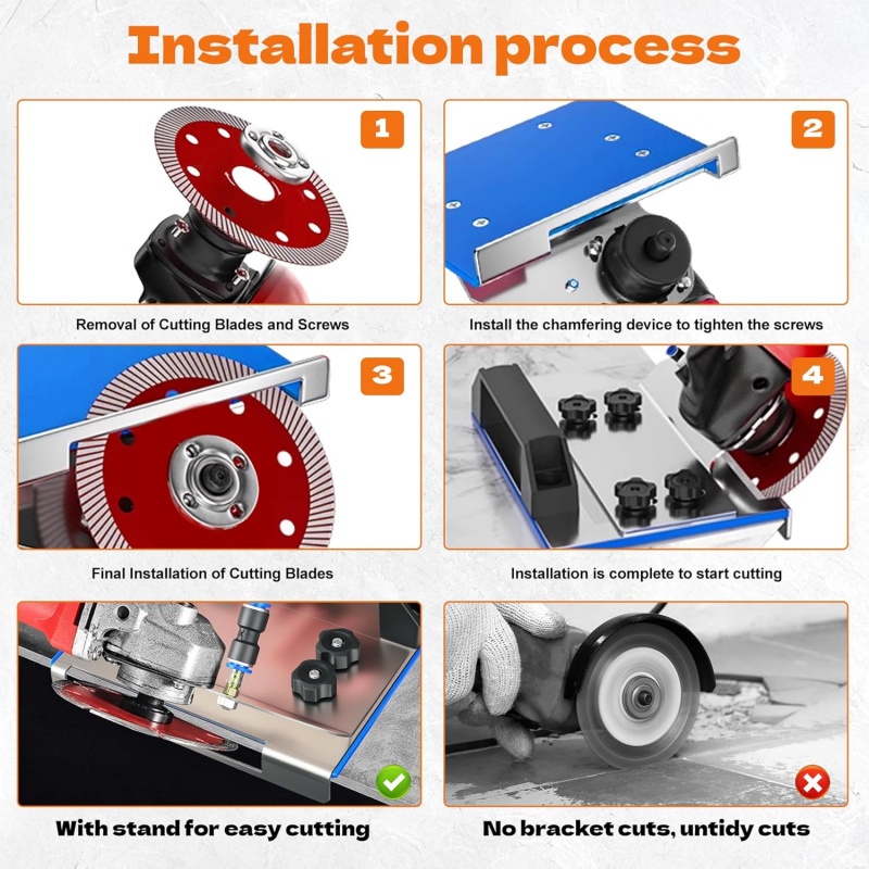 Stainless Steel Angle Grinder Stand for Tile, Chamfer Cutting, Ceramic Beveler, Grinding Fixed Holder