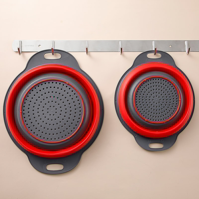 Folding Silicone Drain Basket Fruit Vegetable Washing Basket Foldable Strainer Colander Collapsible Drainer