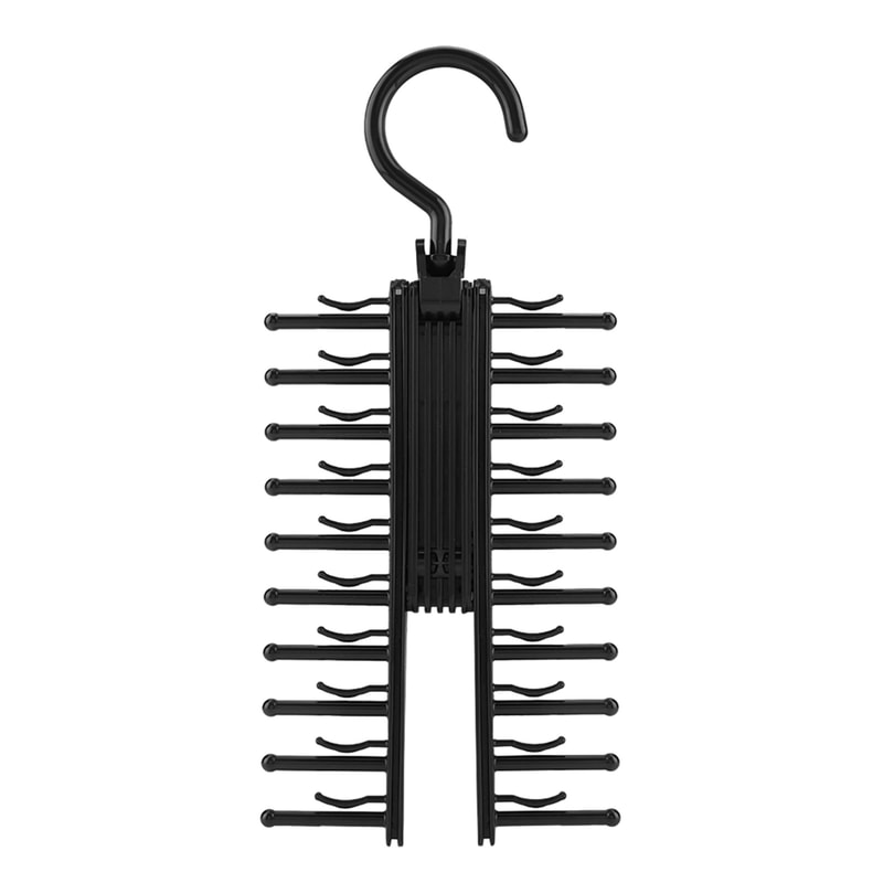 Adjustable Cross Tie Rack, Non-Slip Hanger Belt Scarves Organizer with Rotation for Easy Access