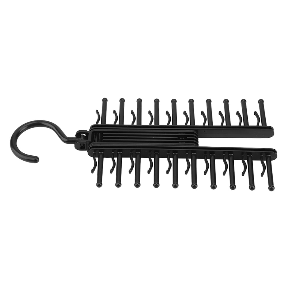 Adjustable Cross Tie Rack, Non-Slip Hanger Belt Scarves Organizer with Rotation for Easy Access