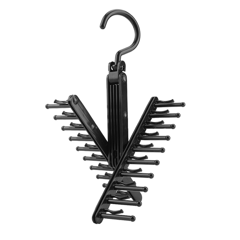 Adjustable Cross Tie Rack, Non-Slip Hanger Belt Scarves Organizer with Rotation for Easy Access
