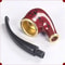 Classic Resin Pipe for Men, New Imitation Wood Pipe, Portable Copper Pot Bent Design, Durable Mini Cigarette Pipe
