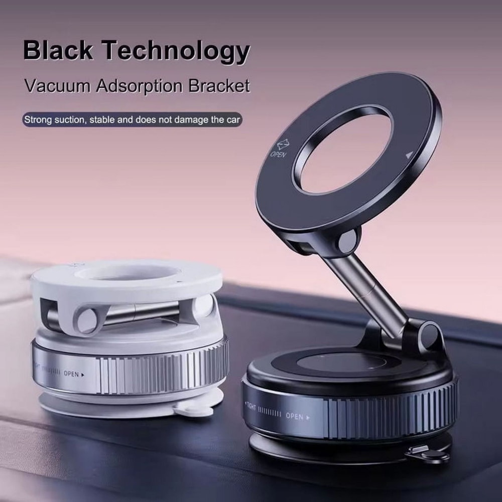 Magnetic Car Phone Holder Adjustable Vacuum Mount Foldable Design For Car Desk Bathroom 0