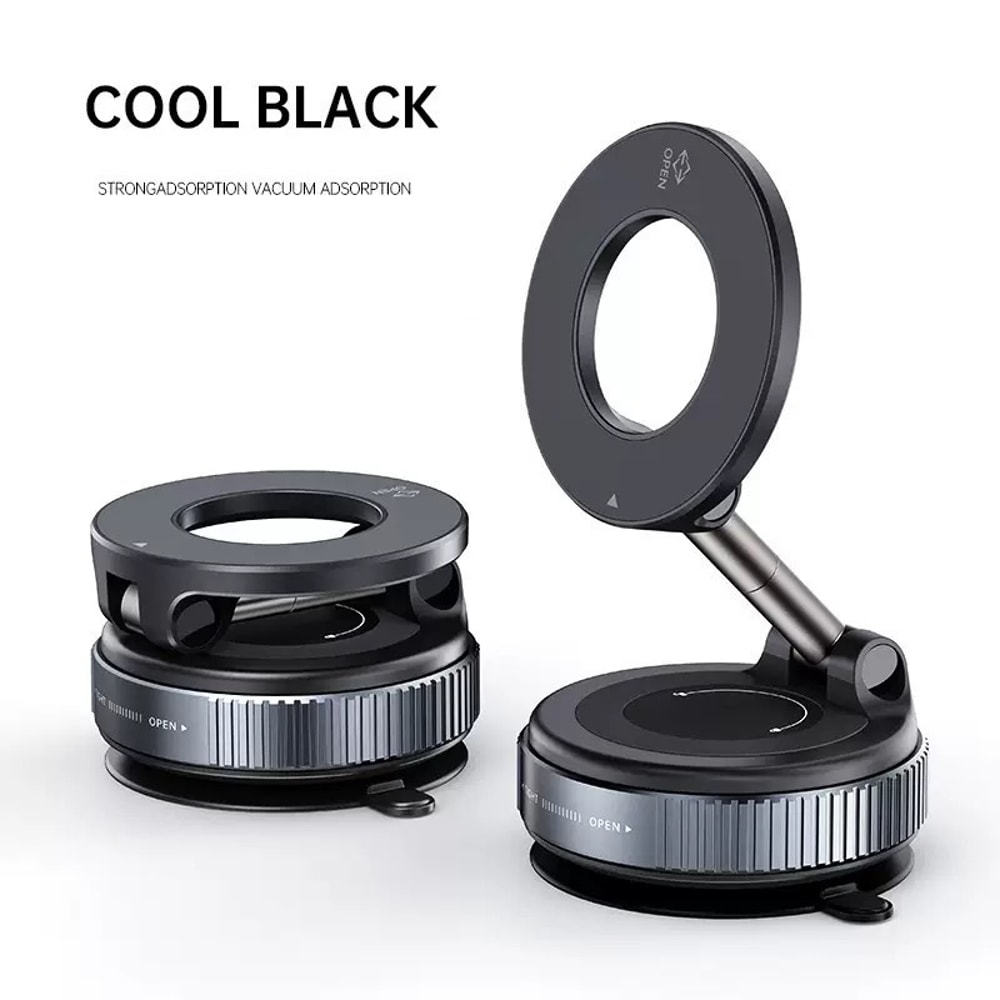 Magnetic Car Phone Holder Adjustable Vacuum Mount Foldable Design For Car Desk Bathroom 1