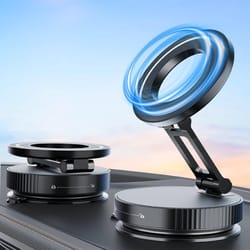 magnetic car phone mount, 360° foldable vacuum magnetic phone holder, hands-free suction cup phone holder